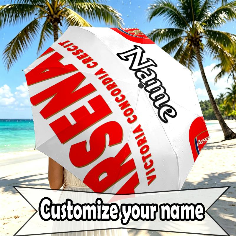 Custom Name Personalized football team Print Umbrella, Auto Open Close, 8‑Rib Sturdy Frame, Commute Camping Hiking Use, Birthday Gift