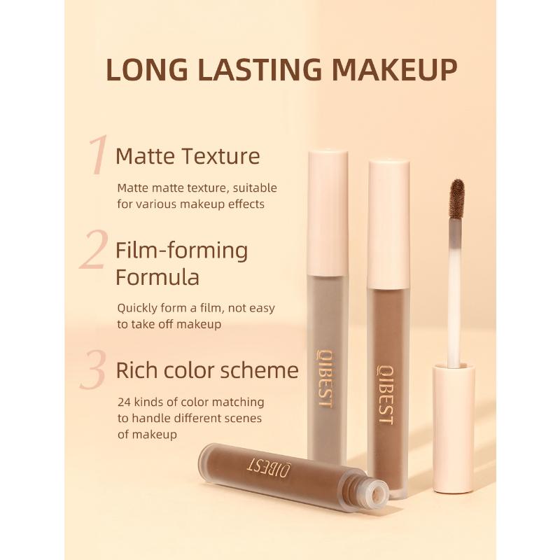 QIBEST Matte Liquid Eyeshadow Liquid Matte Finish Face Nude Earth Color Three-dimensional Eye Cheeks