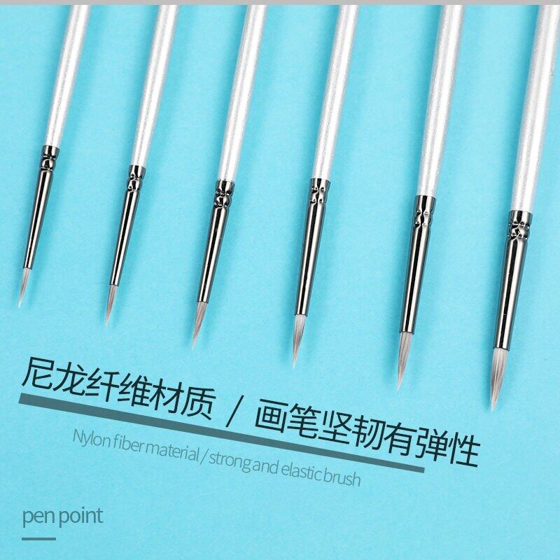 JOWOART 6 шт./набор миниатюрных крючков, акварельная гуашь, двухцветная нейлоновая кисть для масляной краски, акриловая ручка, серебристый длинный стержень, художественные принадлежности