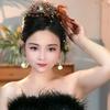 Tassel Hair Claw Feather Flower Pearls Hair Accessories Elegant Grasping Clip  for Girl