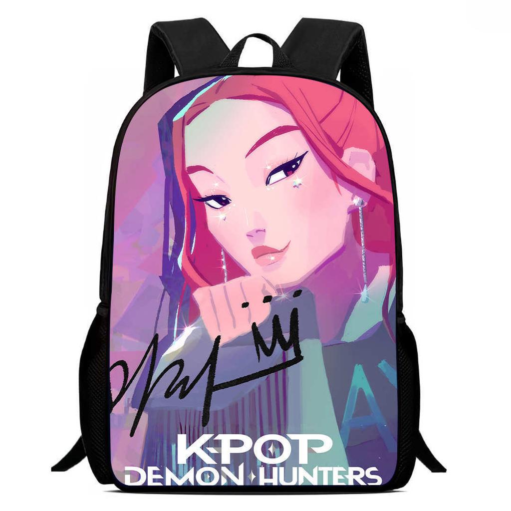 Printed Witch Hunters Student School Bag, Cartoon K-Pop Backpack Lightweight Casual 123Rd Grade Male