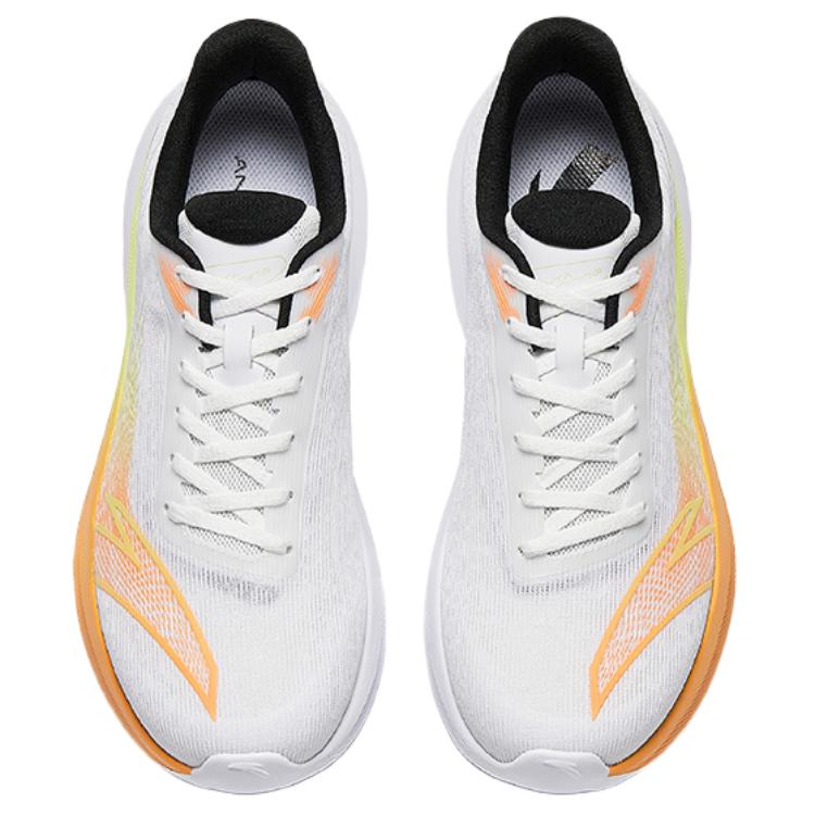 Anta Running Series Wind Speed Comfortable Non-Slip Durable Breathable Low-Top Training Sprinting Shoes Men Sneaker White Orange 912535561-3
