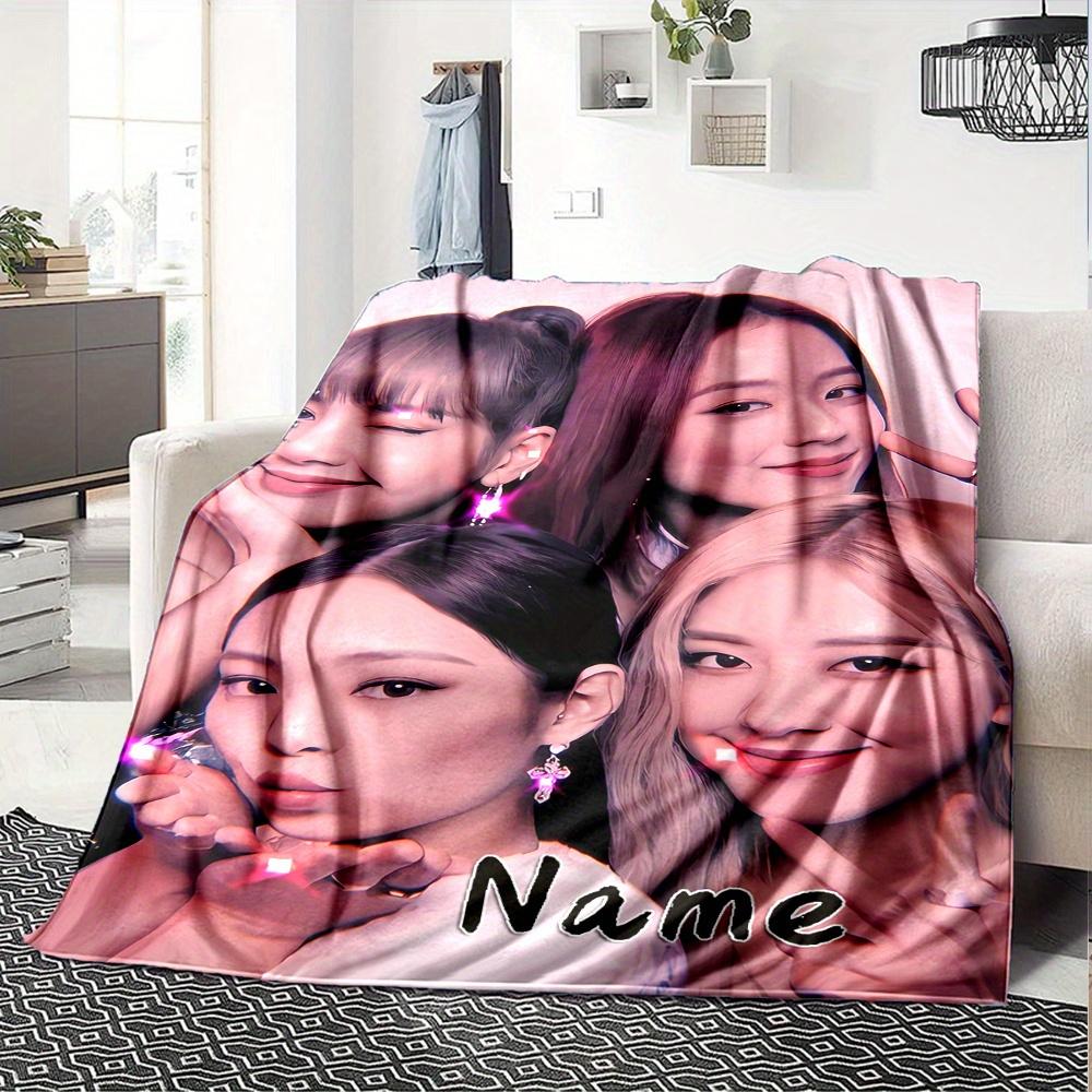 Cute Girls With Sparkling Lights Flannel Blanket Soft And Cozy Customizable Name Perfect For All Seasons Sofa Bed Or Outdoors Personalized Gift
