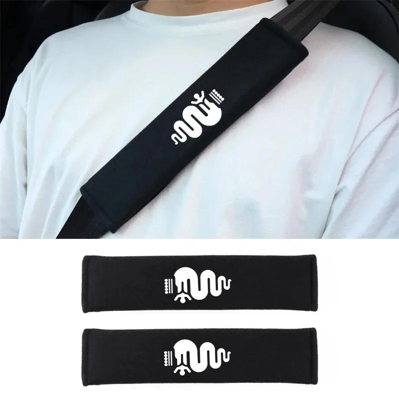 2PCS Letter Pattern Car Seat Belt Cover Breathable Seat Belt Harness Car Lnterior Cushion Shoulder Pad Universal