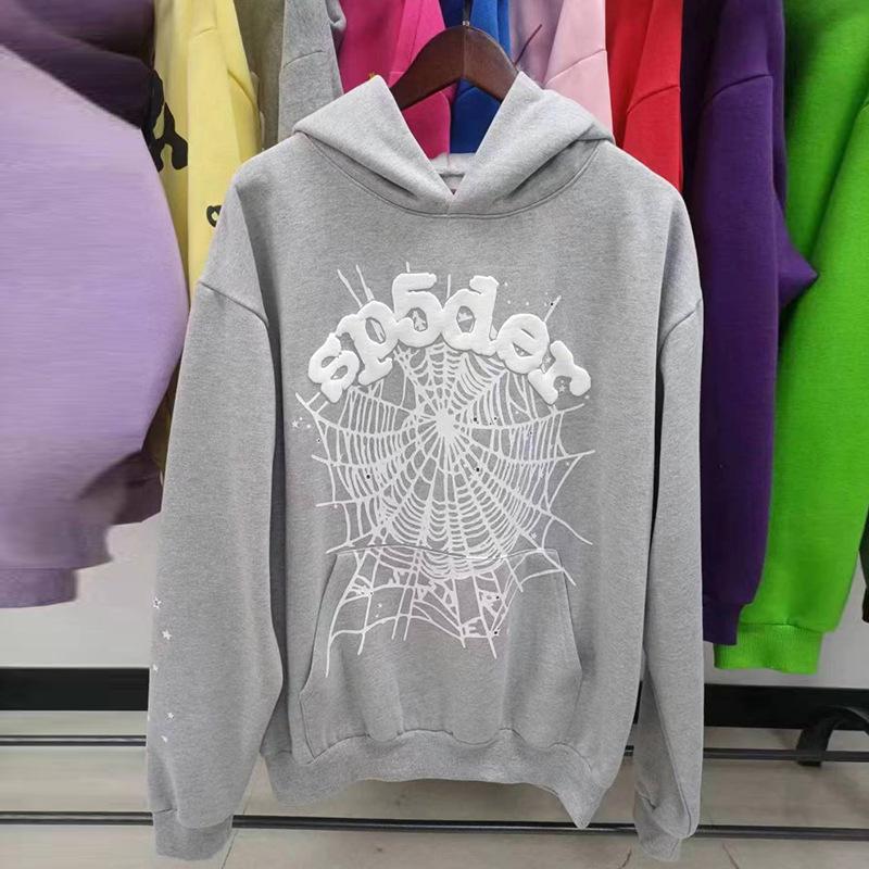 Heavyweight Spider Web Foam Print Fleece Hoodie (450G)