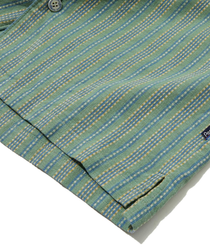 PENFIELD Hemp Blend Resort Open Collar Short Sleeve Shirt Green_Fs2Wr21U