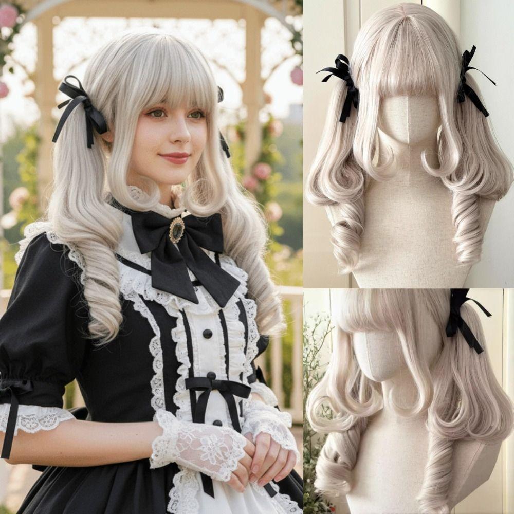 Long Curly Lolita Wig with Bangs Harajuku Roman Volume Cosplay Wig Cosplay Party