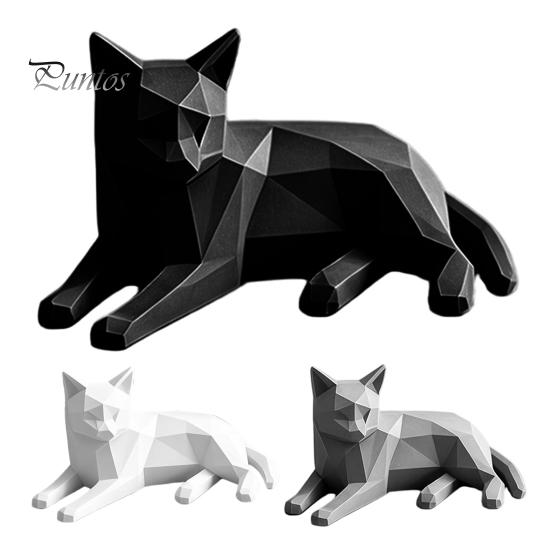 Простой Эстетичный Декор Комнаты 3D Печатная Геометрическая Фигурка Кошки, Минималистичная Настольная Скульптура для Влюбленных, Современные Домашние Украшения Маленькие в Североевропейском Стиле