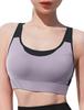 Kusumi Sports High Yoga Wear Cross with Stylish Size Women's Bra, Support, Non-Slip, Top, Back, Mesh, Cups, (Purple, S)