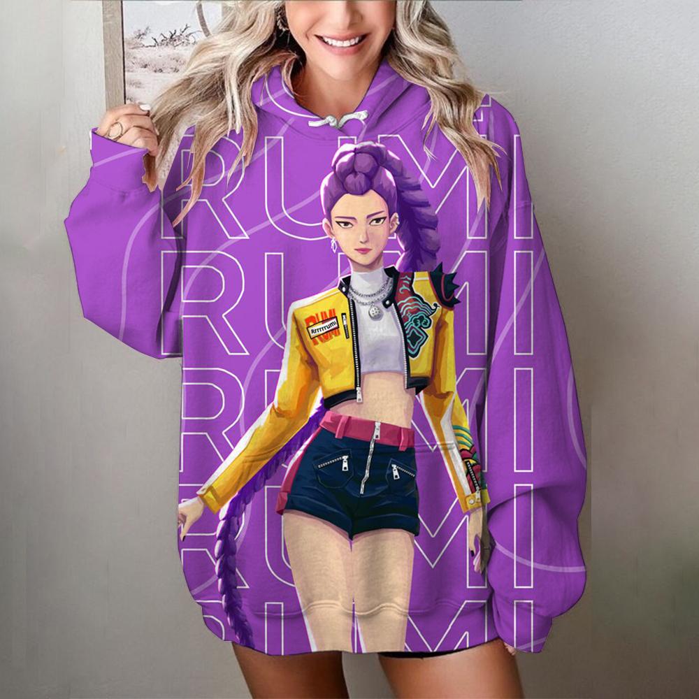Женская толстовка K-pop «Охотники на демонов», с капюшоном, повседневная, персонализированная, уличная одежда, для отпуска
