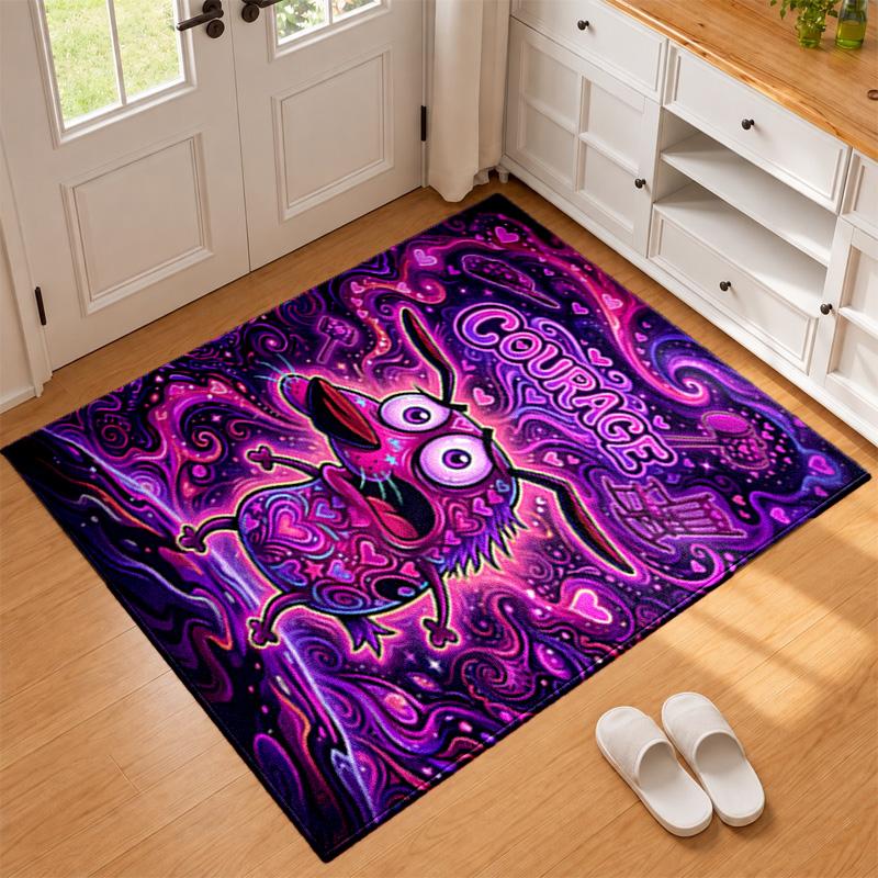 Brave Dog Carpet Door Mat for Living Room or Bedroom Protective Mat Under Chair Office Decoration Christmas Gift Birthday Present