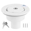 Round Water Inlet Fill Lock Tank Filling Port WKey for RV Yacht Camping Car TrailerWhite