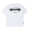 Wassup American Letter T-Shirt Short-Sleeved Men's Summer 2025 New Trendy Tee Couple Round Neck T-Shirt Top