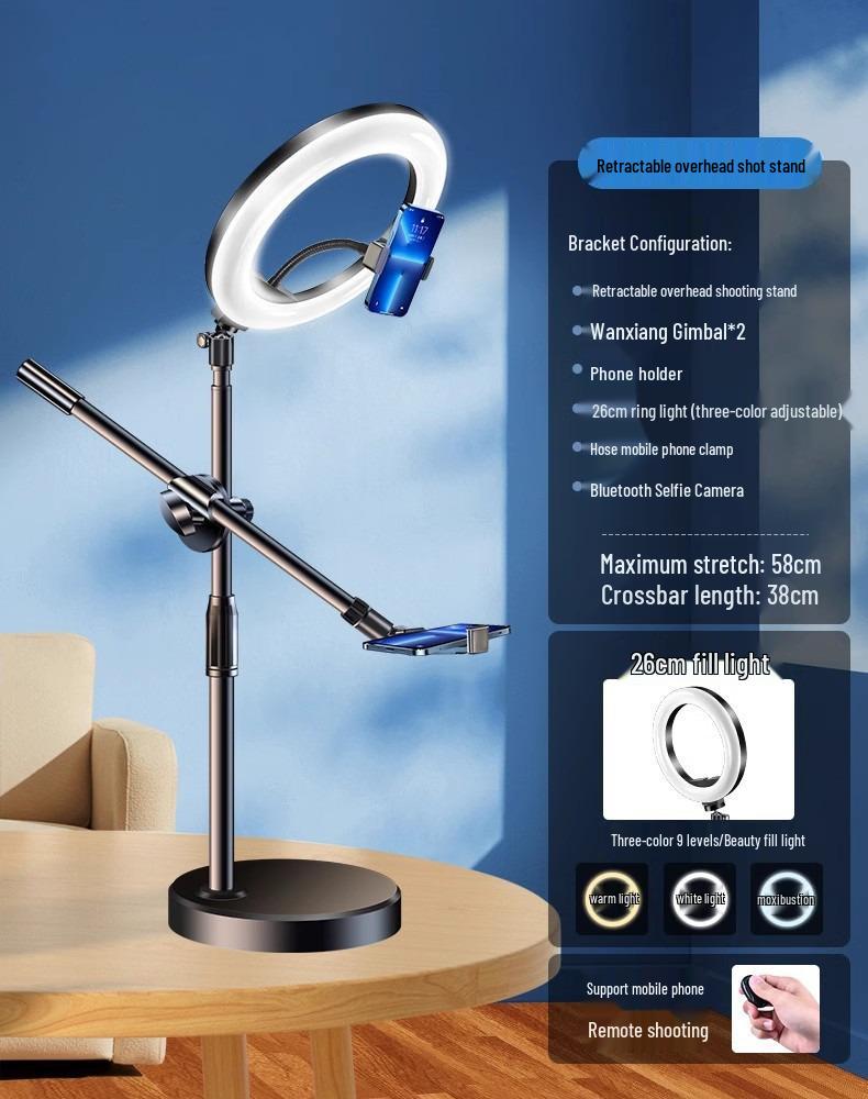Nail Art & Calligraphy Adjustable Fill Light Stand for Photography & Live Streaming