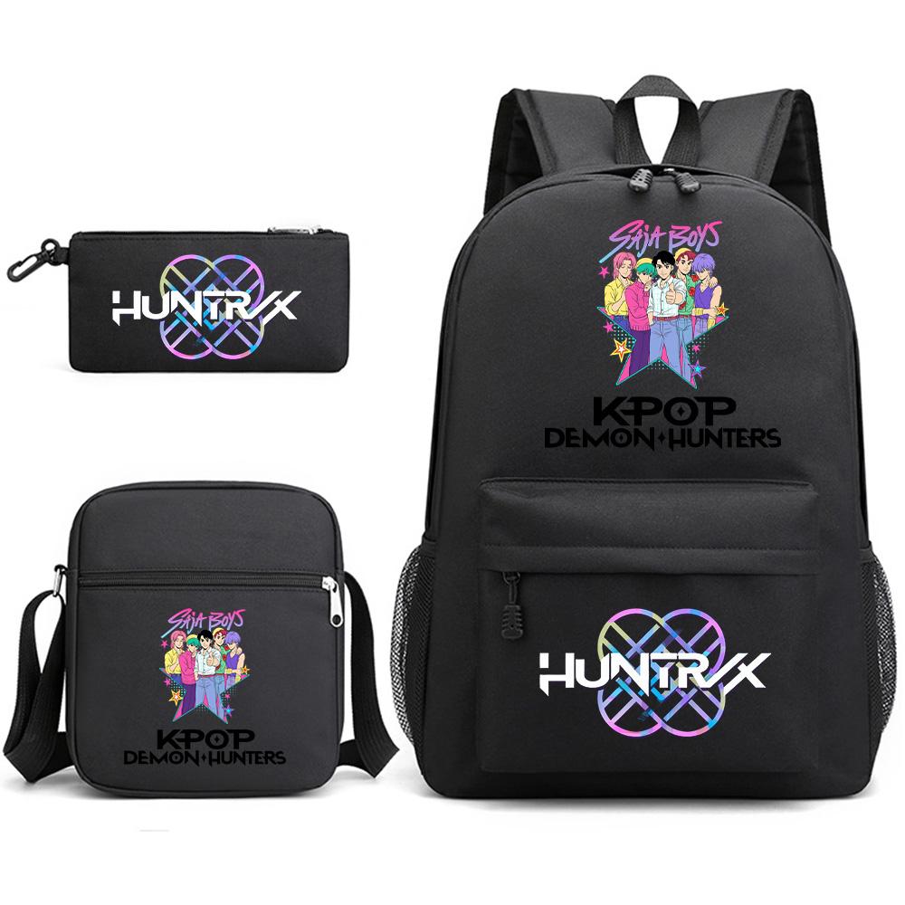 3Pcs/set Anime Cartoon Printed Large Capacity Bookbag Backpack with Shoulder Bag Pencil Case for Student Boy Girl Schoolbag