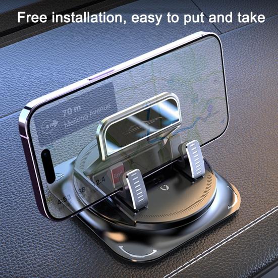 Dashboard Car Phone Mount 360 Degrees Rotatable Phone Holder with Non-Slip Pad One-Hand Operation Parking ID Plate Holder for IPhone for Android