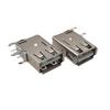 USB 2.0 Разъем Мама AF Длинный Корпус с Обжимным Краем и Изогнутым Углом - Белый Клеевой Разъем