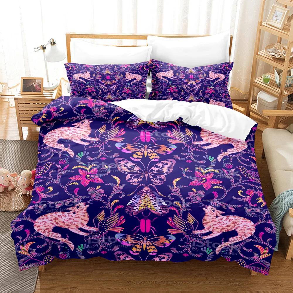 Богемный Мандала Комплект Пододеяльника King Size Синий Boho Микрофибра Наволочка + Наволочки На Молнии Комплект Постельного Белья Двуспальный