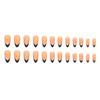Black Round Tip Decor Almond False Manicure Lightweight and Easy to Stick Fake Nail for Daily and Parties Wearing