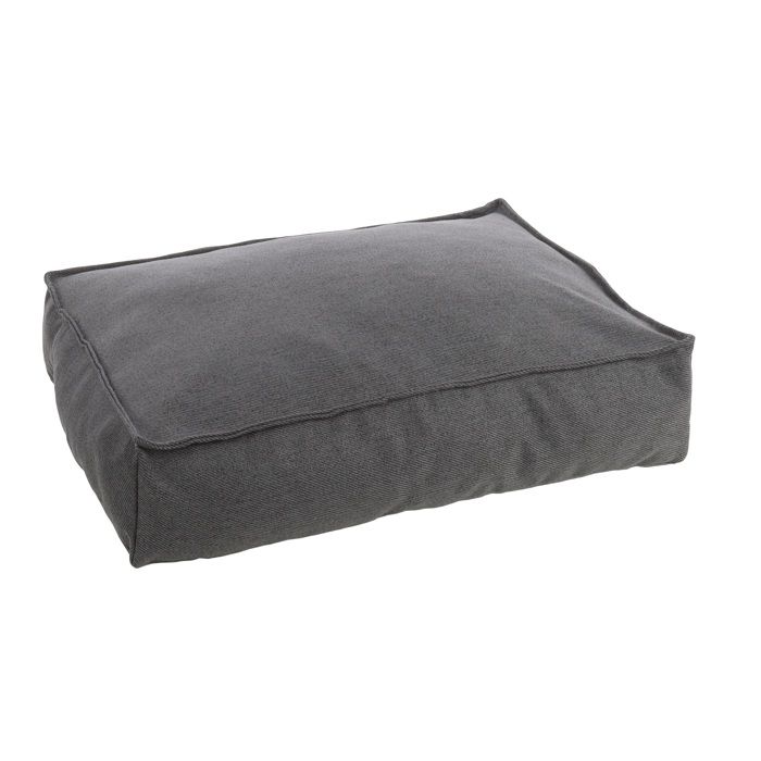 Coussin panier en textile 80 x 60 x 18 cm Gris