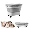 Plastic Dog Food Storage Container Collapsible Pet Food Storage Barrel  For Dogs Cats