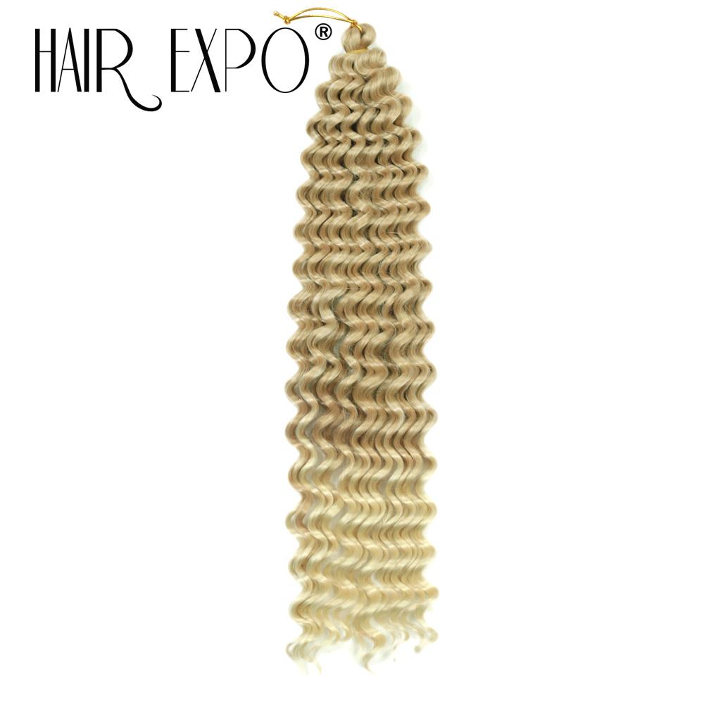 Deep Wavy Twist Crochet Hair 22 Inch Ocean Wave Crochet Hair Synthetic Deep Curly Crochet Hair Extensions Ombre Boho Braids Hair
