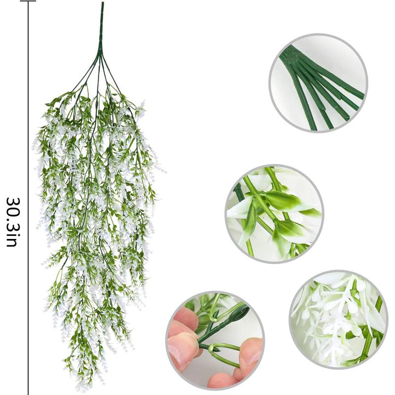 Artificial Ivy Flower Vine Garland Lavender Wall Hanging Home Garden Trailing Basket Plants