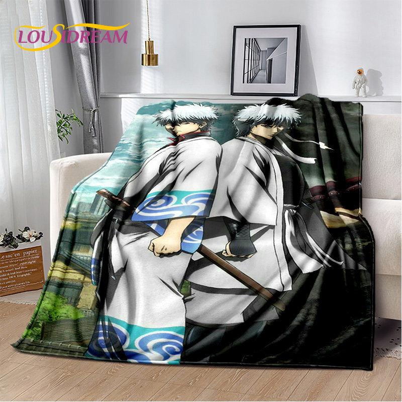 Anime Gintoki Kagura Gintama Soft Plush Blanket,Flannel Blanket Throw Blanket for Living Room Bedroom Bed Sofa Picnic Cover Kids