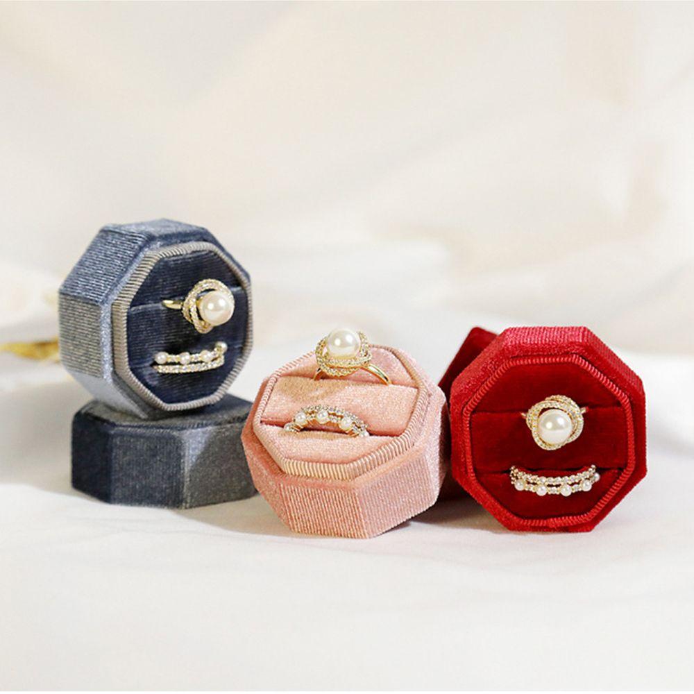 Высококачественная изысканная свадебная шкатулка для хранения колец со съемной крышкой, бархатная шкатулка для хранения ювелирных изделий