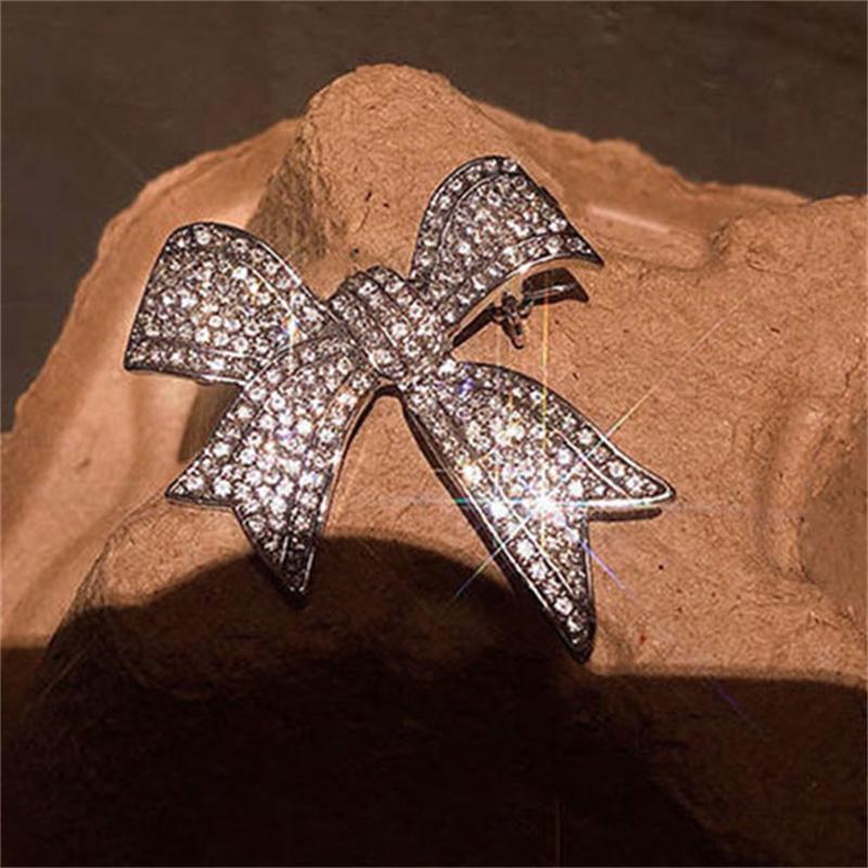 Bow Brooches For Women Bowknot Brooch Pin Vintage  Jewelry Accessories Suit Anti-Light Corsage