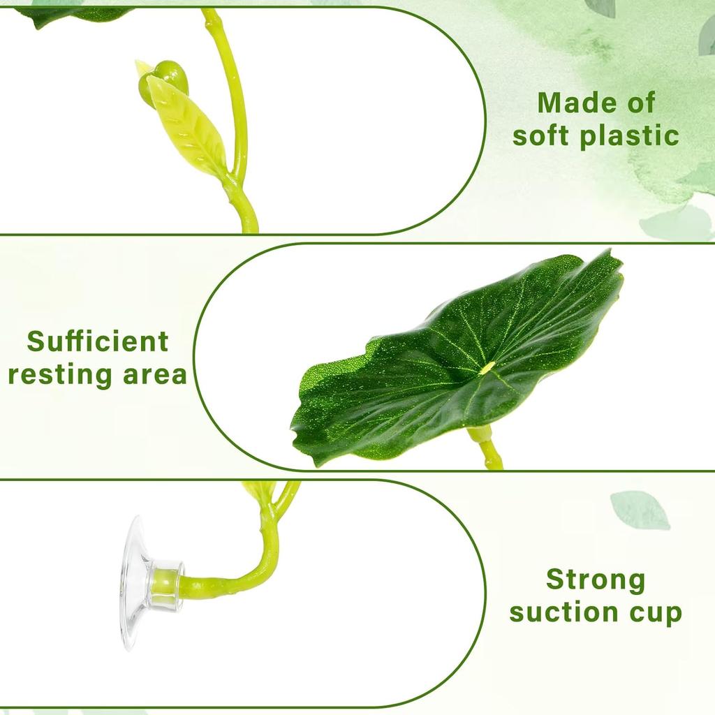 3 Pcs Betta Fish Bed Leaf Betta Suction Cup Tank Decor Green Hammock for Fish Spawning Grounds Leaf Pad Leaves Simulates Natural Habitat Comfortable