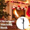 Christmas Stocking Hook Heavy-duty Metal Hook Mantel Stocking Holder Adjustable Xmas Garland Hook for Home Mantel Party Decoration