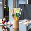 100pcs Mixed Color Umbrella Straws Plastic Parasol Drinking Straws Summer