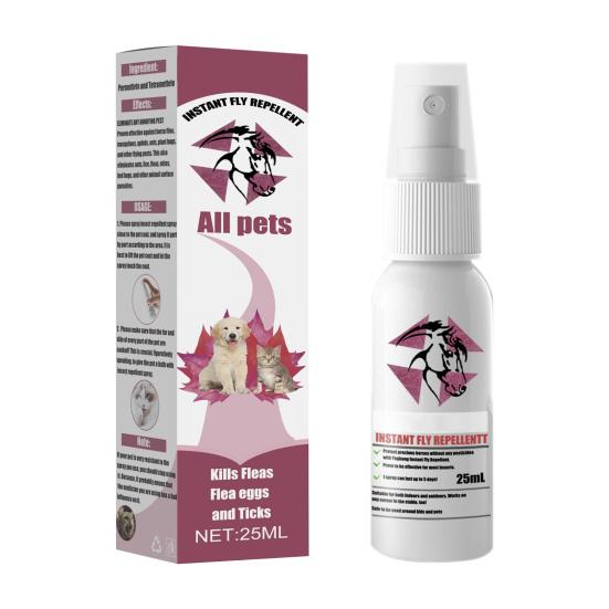 Спрей от блох для всех питомцев - 25 мл/50 мл, Быстрый эффект, Без остатка