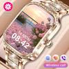 Fashion New Women Smart Watch AMOLED Curved Screen IP68 Waterproof Voice Bluetooth Call Heart Rate Blood Pressure Monitor Health Smartwatch