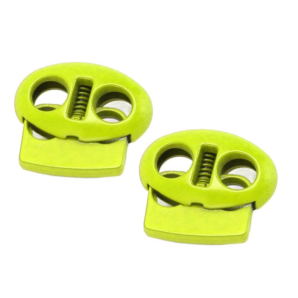 30pcs Double Hole Design Spring Stopper Fasteners Double Hole Toggles For Drawstrings