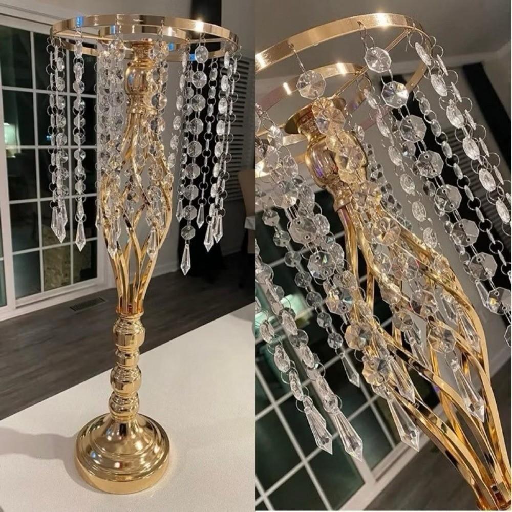 Хрустальный подсвечник Золотые обеденные подсвечники Модная ваза для цветов Свадебное украшение