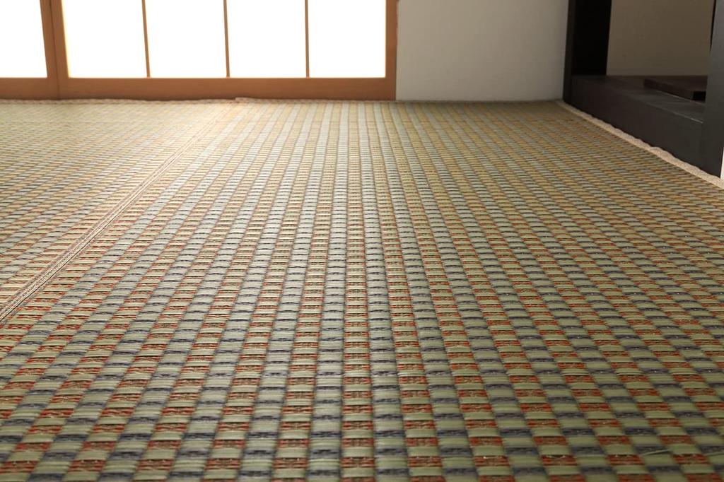 IKEHIKO Igusa Hanagoza Rug, 2-Tatami Size, Made In Japan, "Saijo" Beige, Edo-Style (Approx. 174 X 174 Cm)