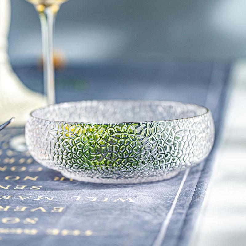 Салатница в скандинавском стиле с узором молотка Посуда Стеклянная салатница Чаша для фруктов Чаша для супа Чаша для десерта Практичная кухонная утварь