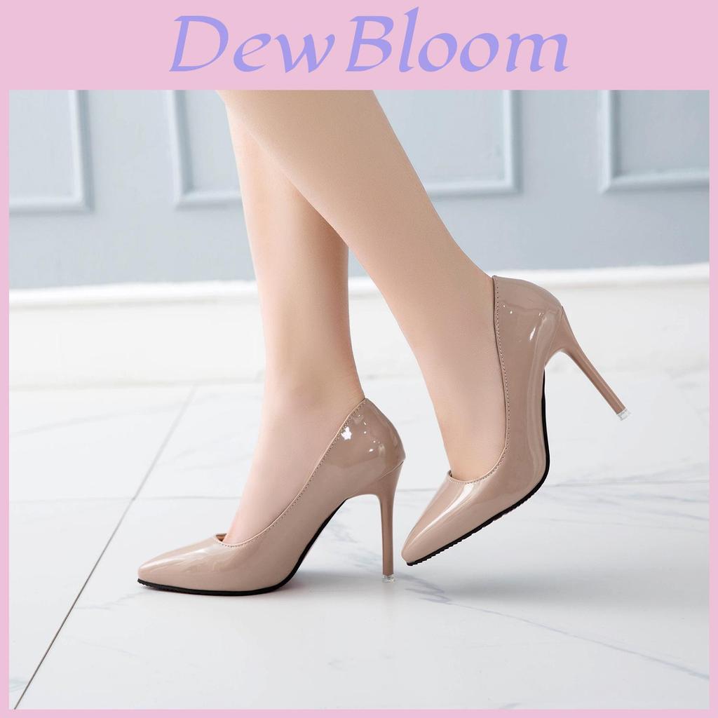 Spring High Heel Shoes For Women With Pointed Toe Pu Slipon For Office And Formal Wear