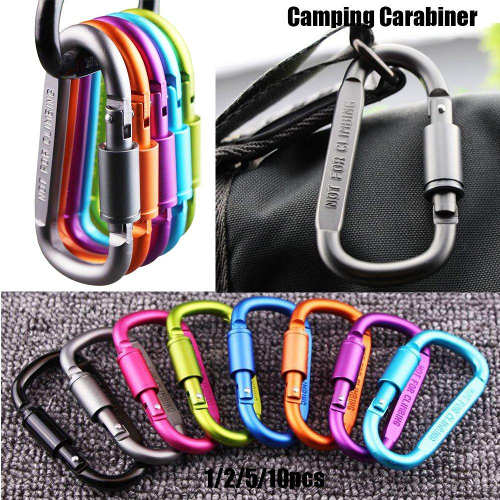 Accessories Aluminium Alloy Keychain Buckles Camping Hiking Hooks Climbing D Carabiner Spring Clips