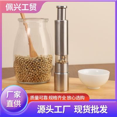 Новинка Перечница с кнопочным механизмом для большого пальца Портативная Соль Ручная Шейкер Нержавеющая сталь Мельница для специй Барбекю Кухня