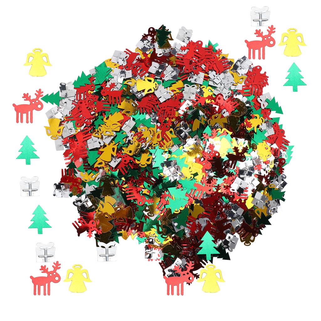 100 г ПВХ конфетти рождественские елки олени ангелы подарок форма пайетки блестки украшения на Рождество