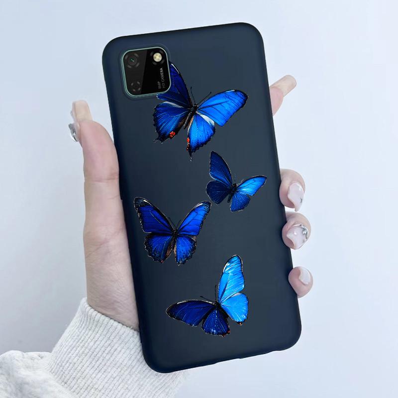 For Huawei Y5p Phone Case DRA-LX9 Butterfly Flower Girl Design Soft Silicone TPU Back Housing for Honor 9S HuaweiY5p Y 5p Covers