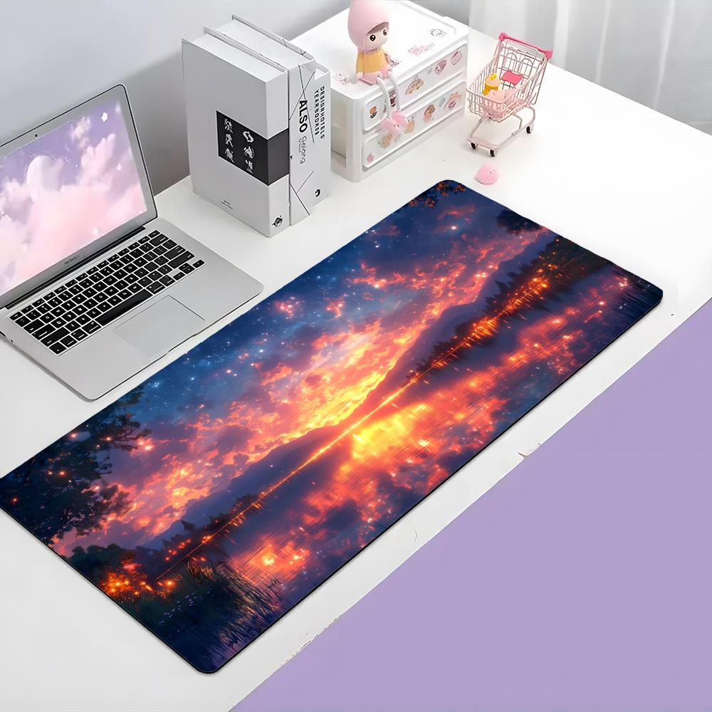 Colorful Cloud Beautiful Calm Art Mouse Pad Large Gaming Mousepad With Thick Stitched Edge NonSlip Desk Mat