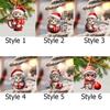 2D Christmas Cat Pendant Acrylic Flat Christmas Tree Decorations Cat Car Pendant Decorative Cat Xmas Hat Ornament New Year Gift