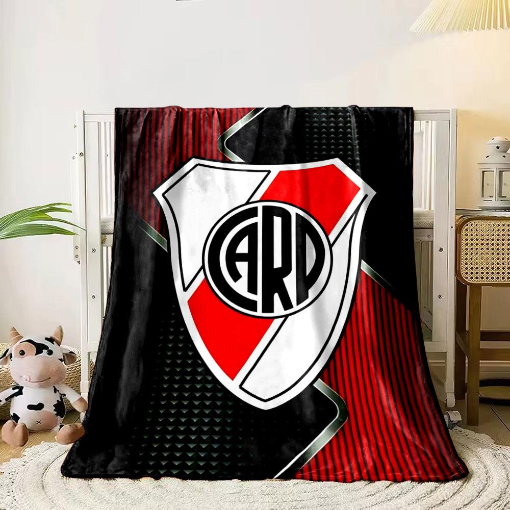 Diagonal red and white shield with "CARP" on striped and textured background. for all seasons blanket lunch break throw gift