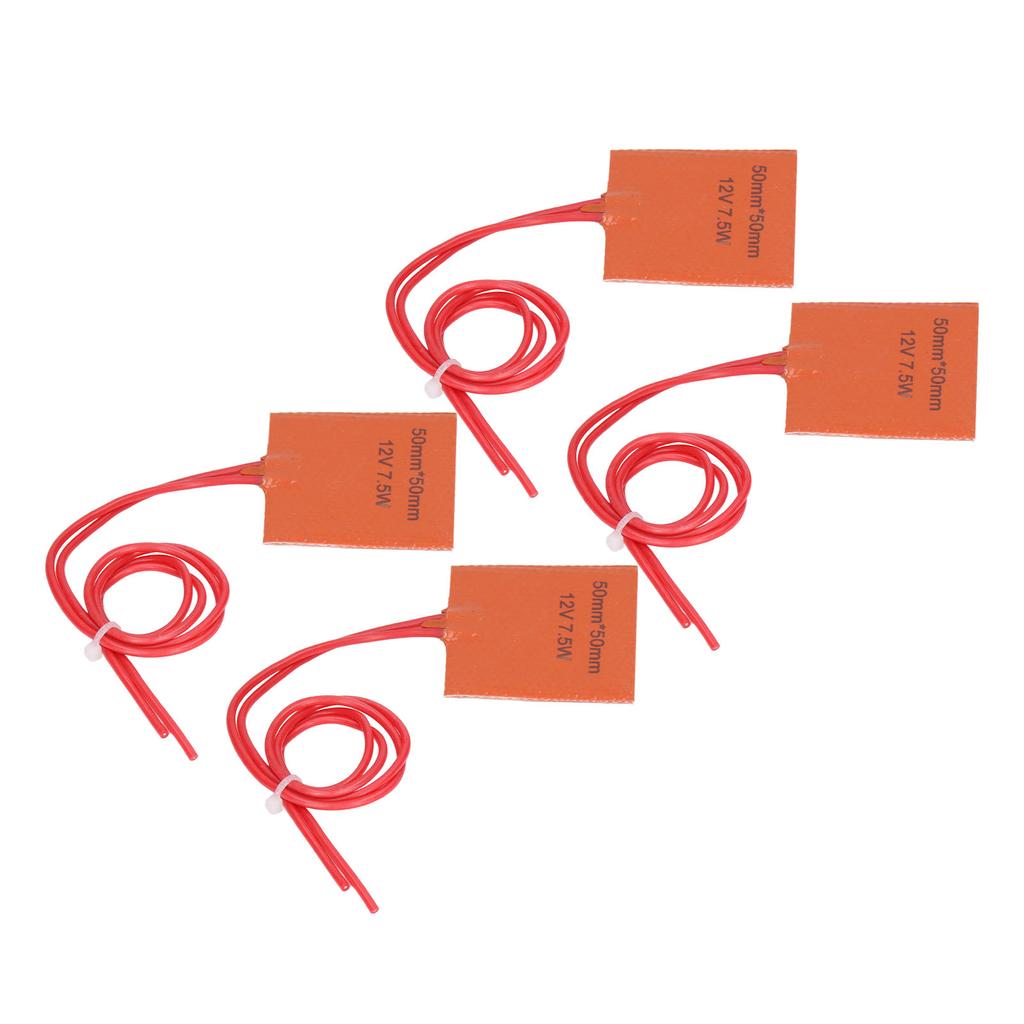 4 шт. Нагревательный мат Силиконовый нагревательный элемент Грелка 12 В 7,5 Вт от 120 до 150 градусов 50x50 мм для трубопровода бочки