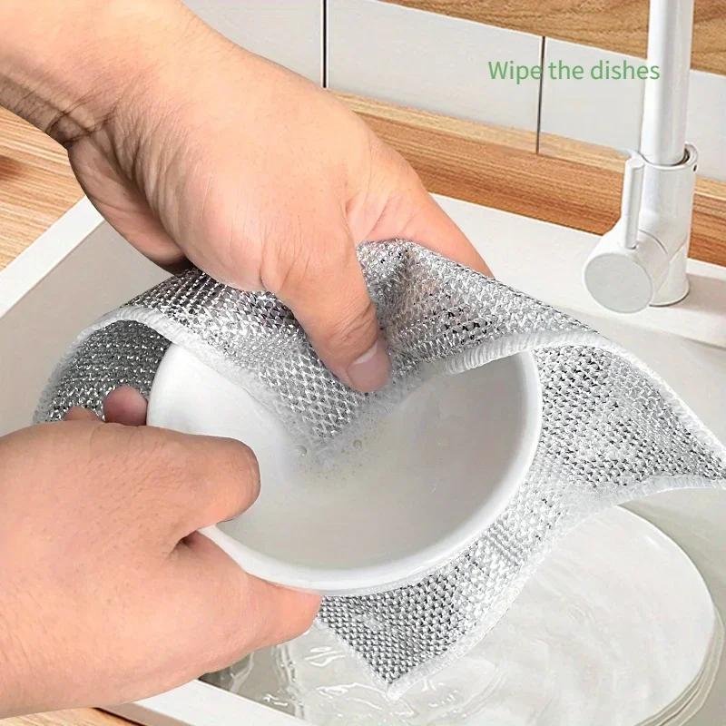 Metal Wire Cleaning Cloth Mesh Cloth Non Greasy Quick Drying Multi-purpose Brush Bowl Stove Descaling Replacing Steel
