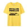 Summer Tshirts Installing Muscles Please Wait Loading Bar Funny Print T Shirt Men Women Loose Cotton Short Sleeve